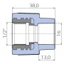 Переходник Ekoplastik 16x1/2 внутренняя резьба