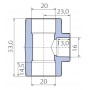 Тройник Ekoplastik 20x16x20 переходной