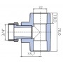 Тройник Ekoplastik 32x3/4x32 с накидной гайкой