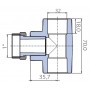 Тройник Ekoplastik 32x1x32 с накидной гайкой
