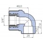 Угольник Ekoplastik 90° 20x3/4 внутренняя резьба